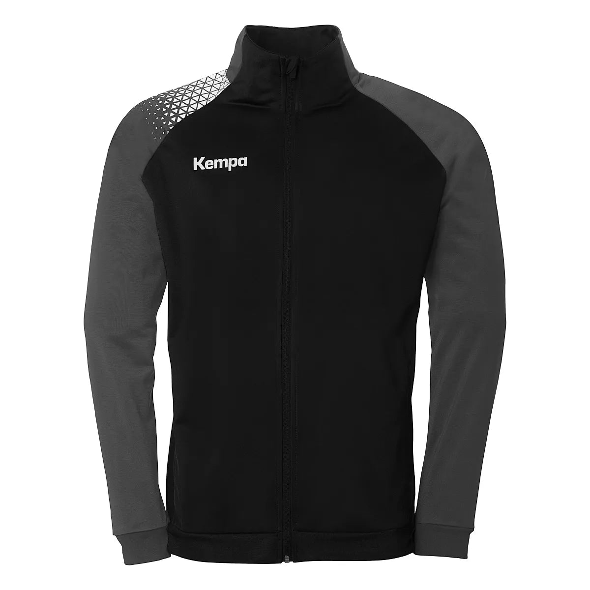 Kempa Trainingsjacke Ambition 28 Poly Kinder schwarz-anthra Front #farbe_schwarz-anthra