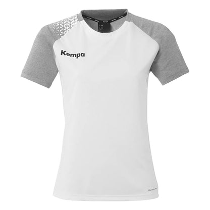 Kempa Trikot Ambition 28 Kurzarm Damen weiss-dark-grau-melange Front 