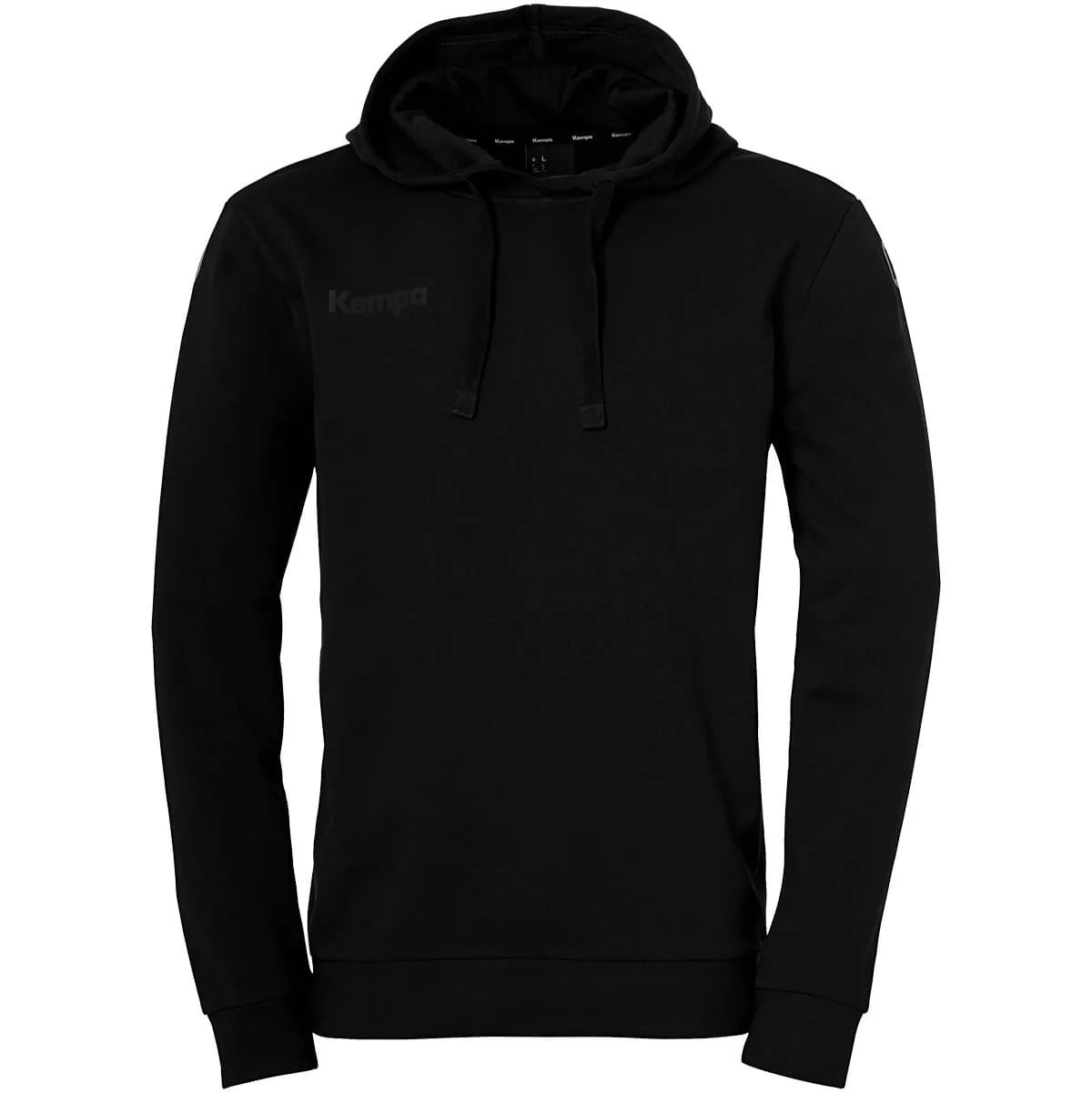 Kempa Kapuzenpullover Kinder schwarz Front #farbe_schwarz