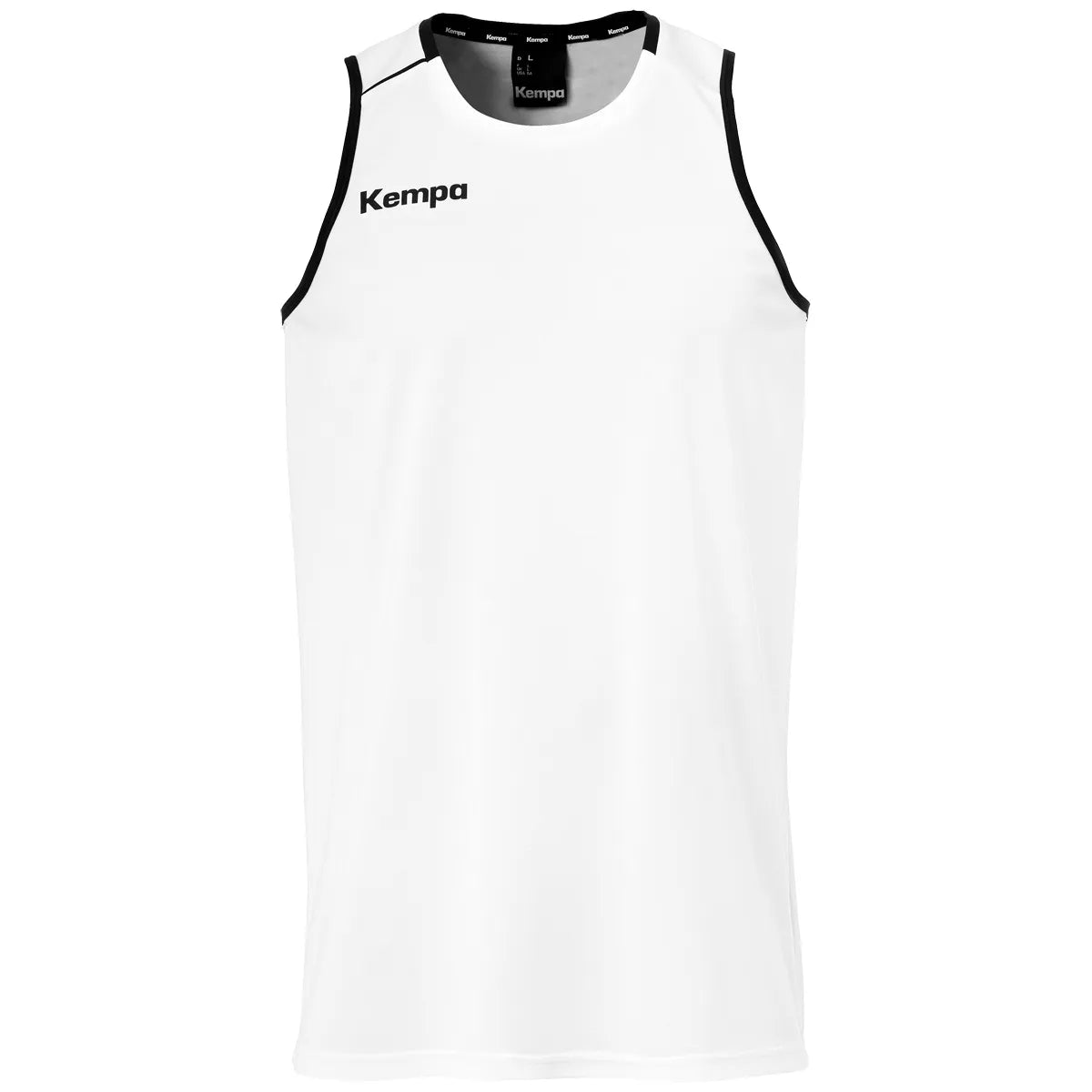 Kempa Tanktop Player Kinder weiss-schwarz Front #farbe_weiss-schwarz