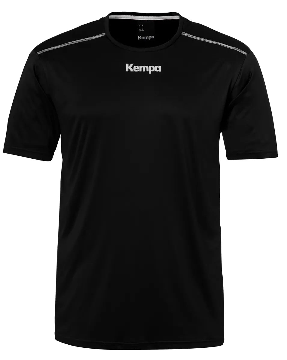 Kempa Poloshirt Poly Kinder schwarz Front #farbe_schwarz