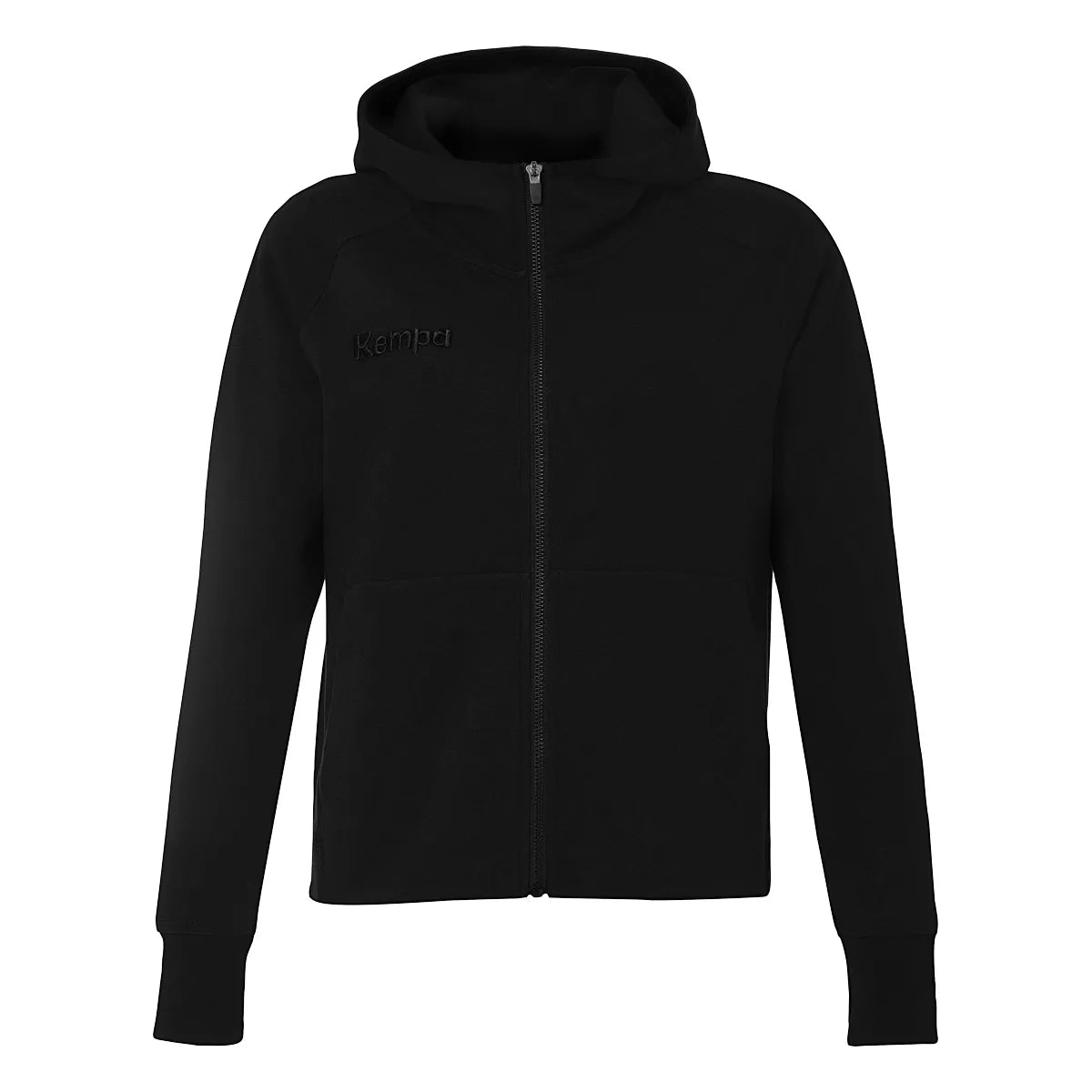 Kempa Kapuzenjacke STMNT Damen schwarz Front #farbe_schwarz