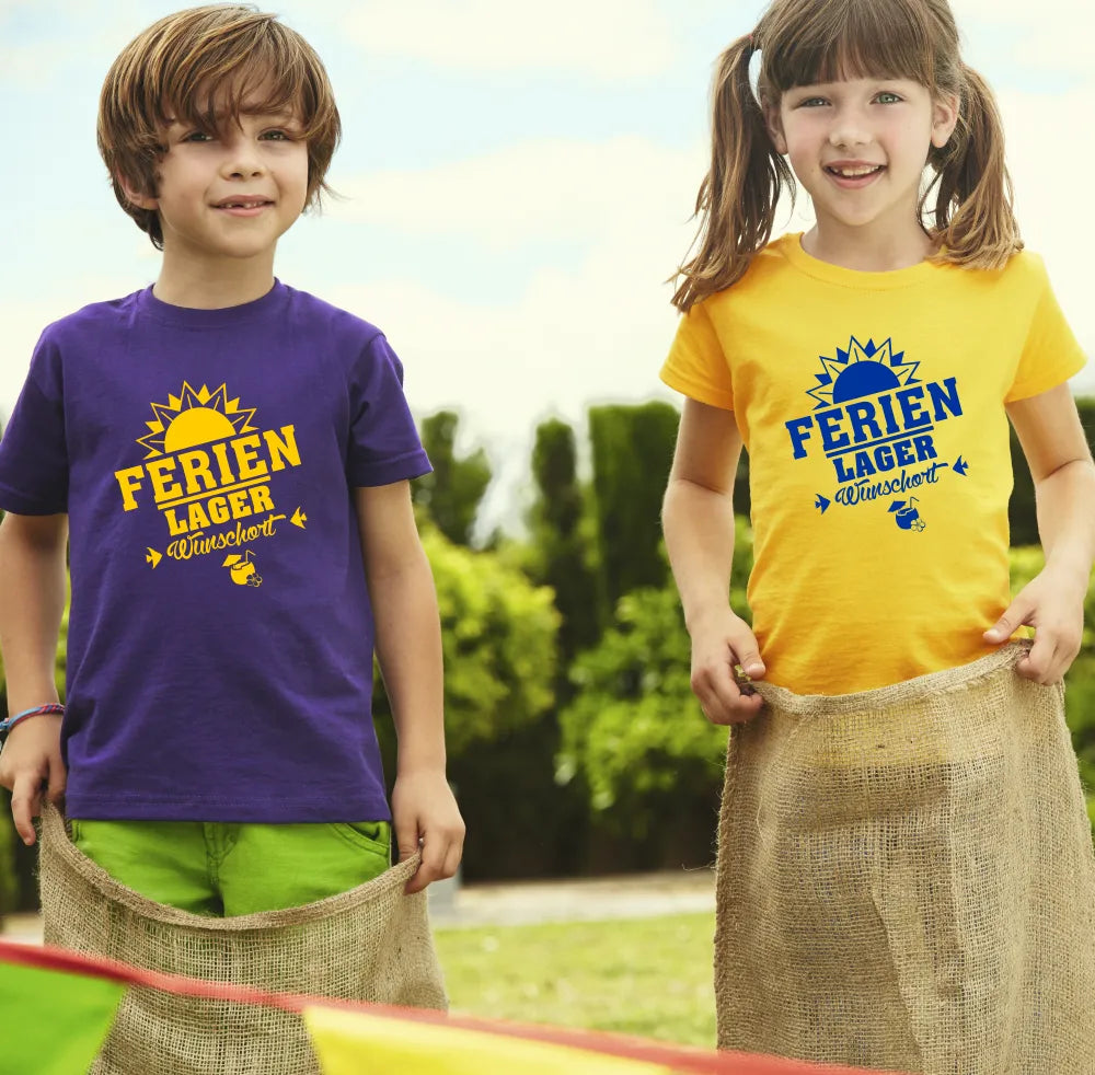 BIGTIME Ferien-Lager, Kinder-Shirts inkl. Druck auf der Vorderseite