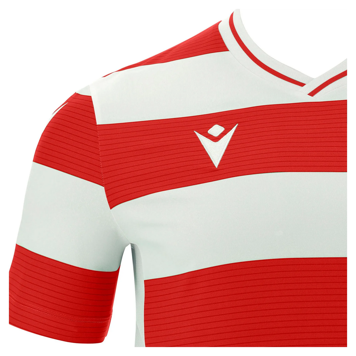 Macron Trikot Alcyon Eco Unisex White-Red Detail 
