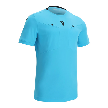 Macron Schiedsrichter Trikot Frisk Kurzarm Unisex Neon Sky Front 