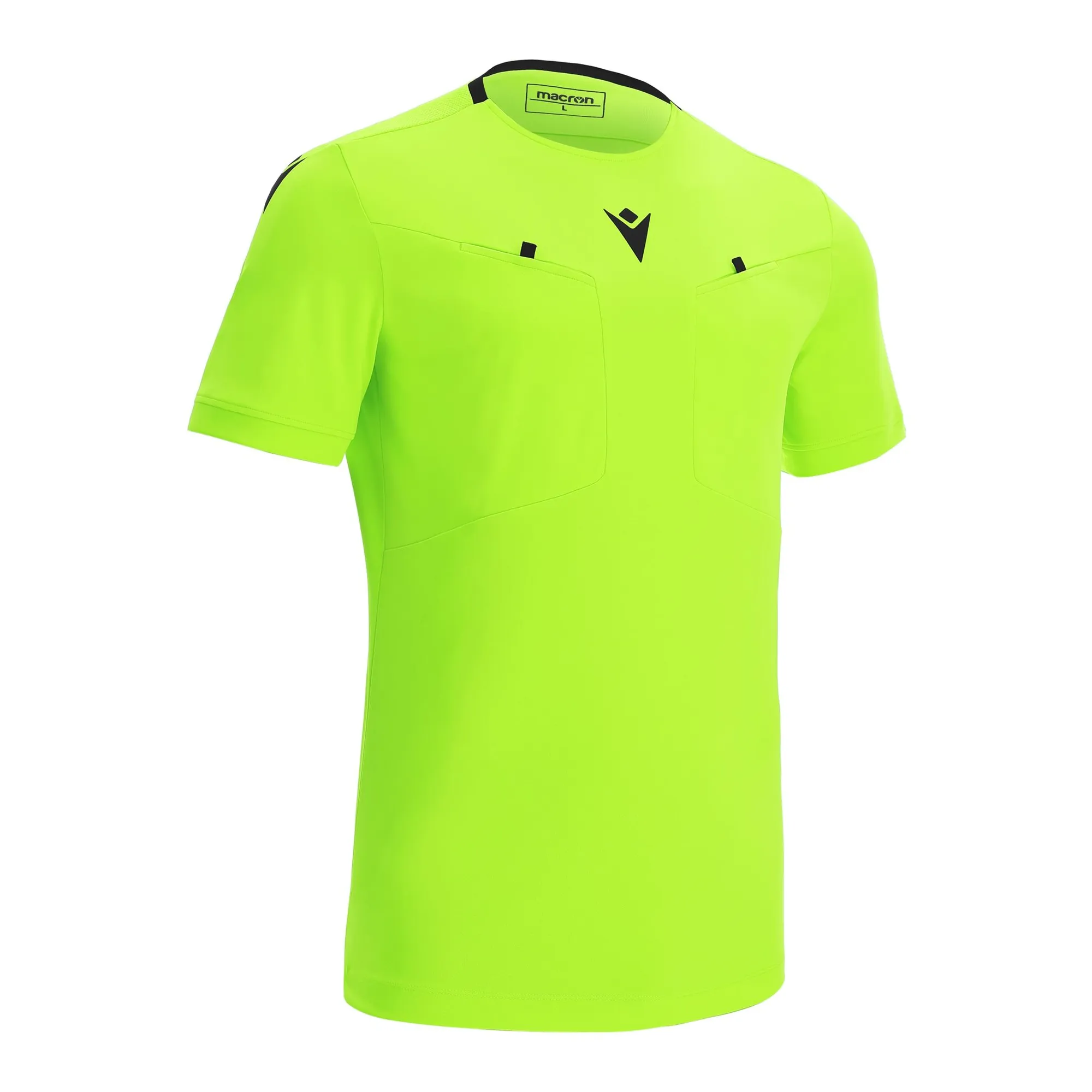 Macron Schiedsrichter Trikot Frisk Kurzarm Unisex Neon Yellow Front #farbe_neon-yellow