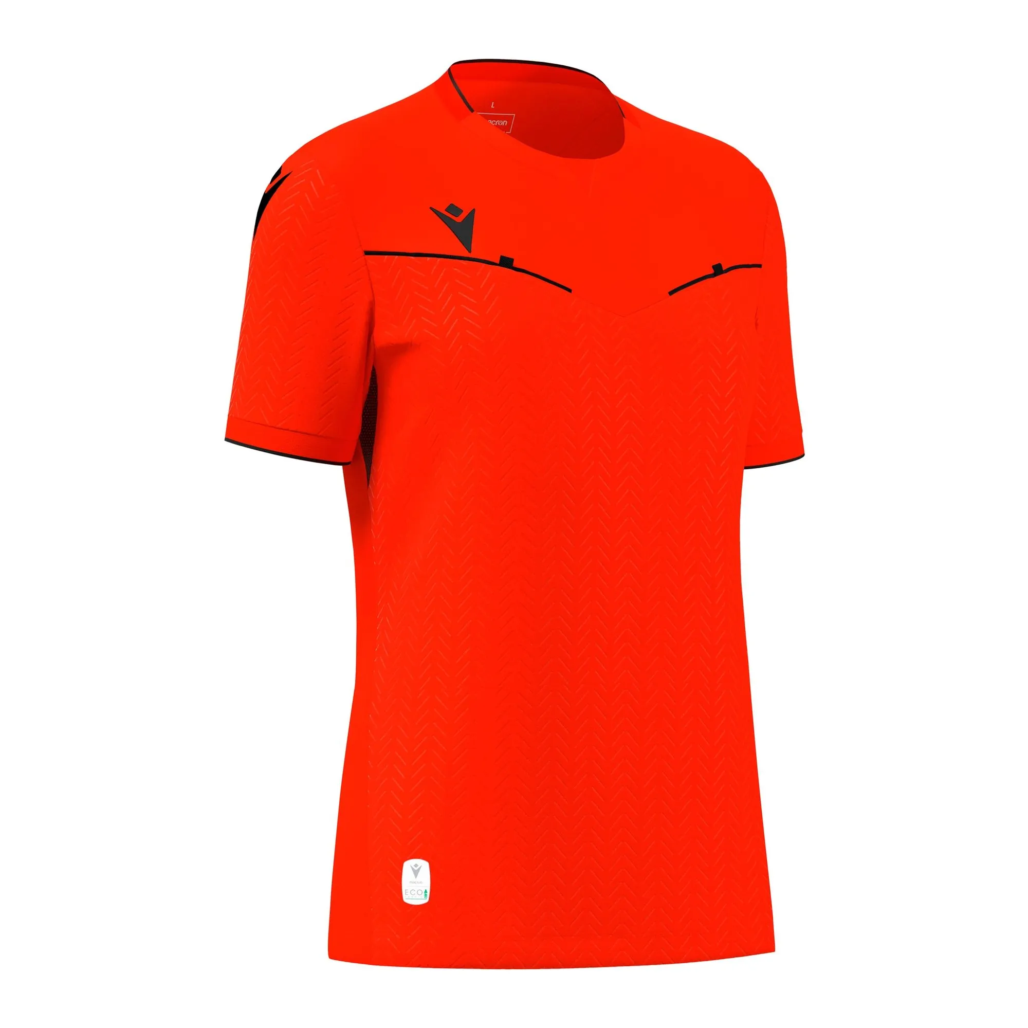 Macron Schiedsrichter Trikot Kateryn Eco Kurzarm Damen Neon Red Front 