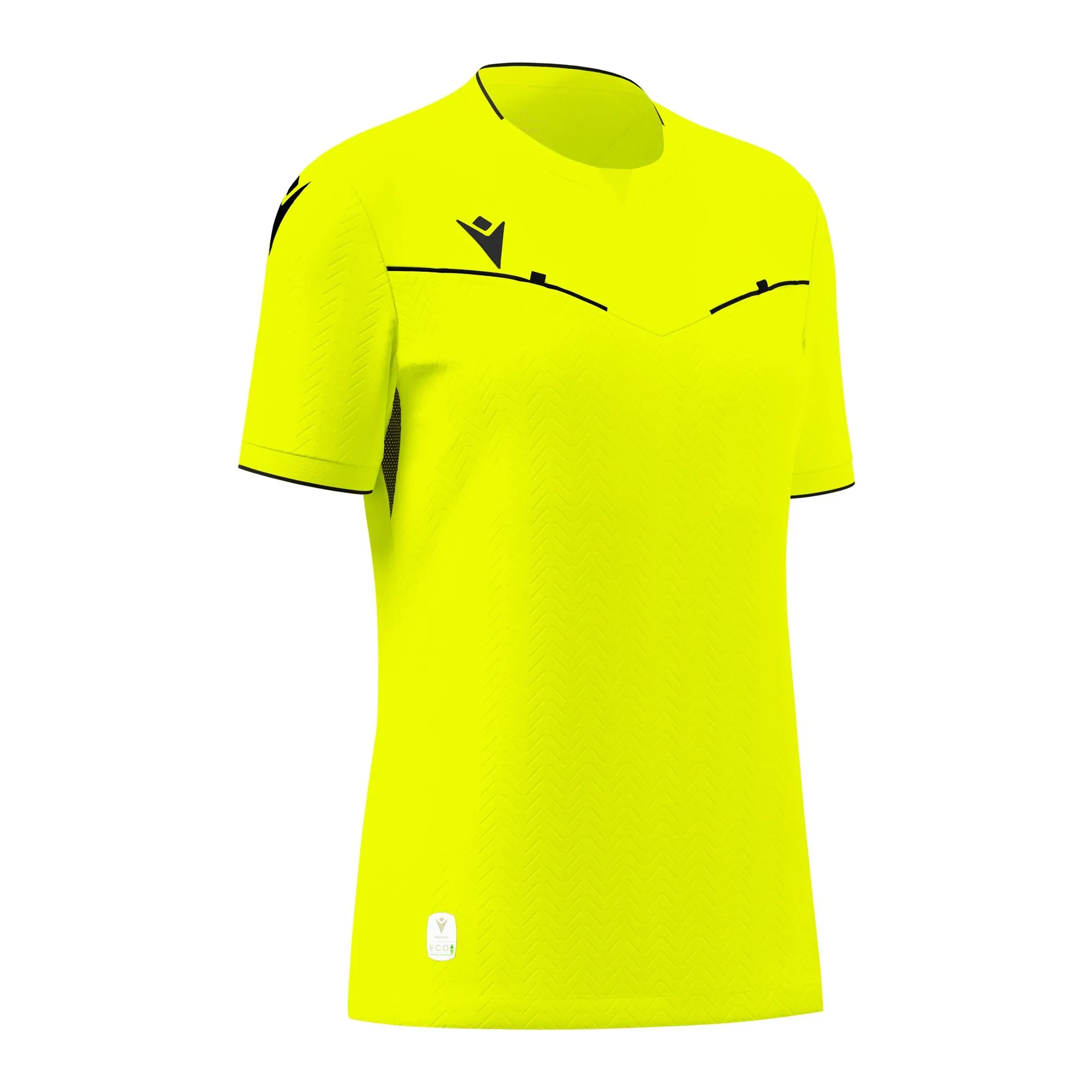 Macron Schiedsrichter Trikot Kateryn Eco Kurzarm Damen Neon Yellow Front #farbe_neon-yellow