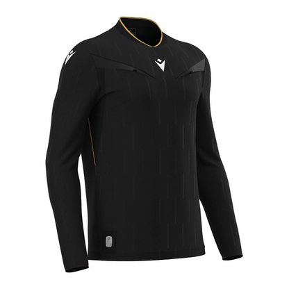 Macron Schiedsrichter Trikot Mendez Eco Langarm Unisex Black Front 