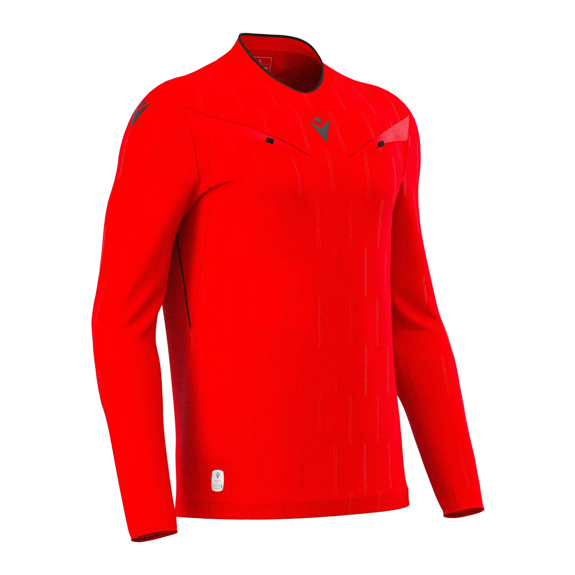 Macron Schiedsrichter Trikot Mendez Eco Langarm Unisex Bright Red Front 