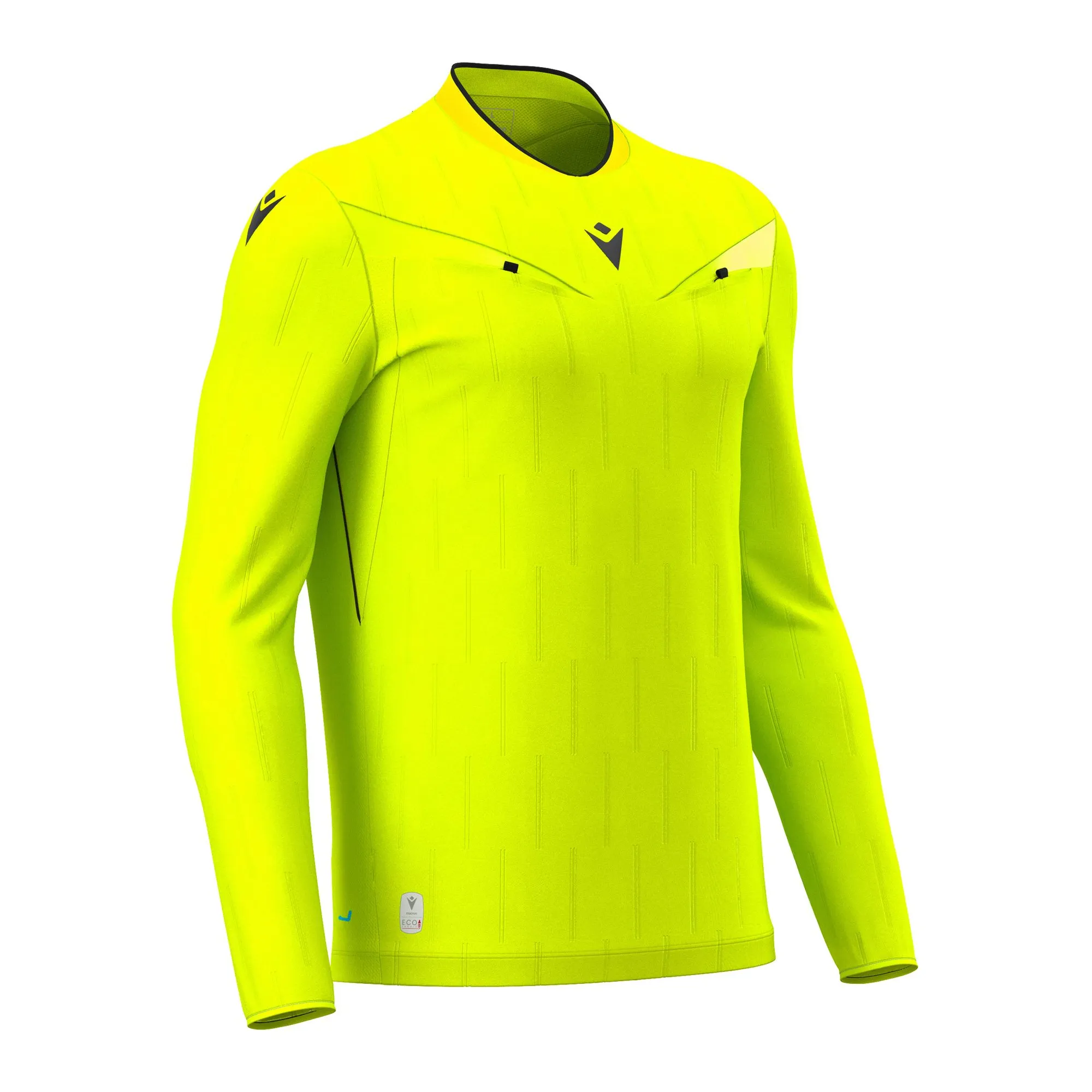 Macron Schiedsrichter Trikot Mendez Eco Langarm Unisex Neon Yellow Front 