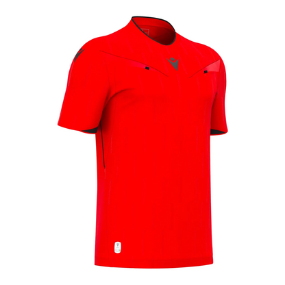 Macron Schiedsrichter Trikot Mendez Eco Kurzarm Unisex Bright Red Front 