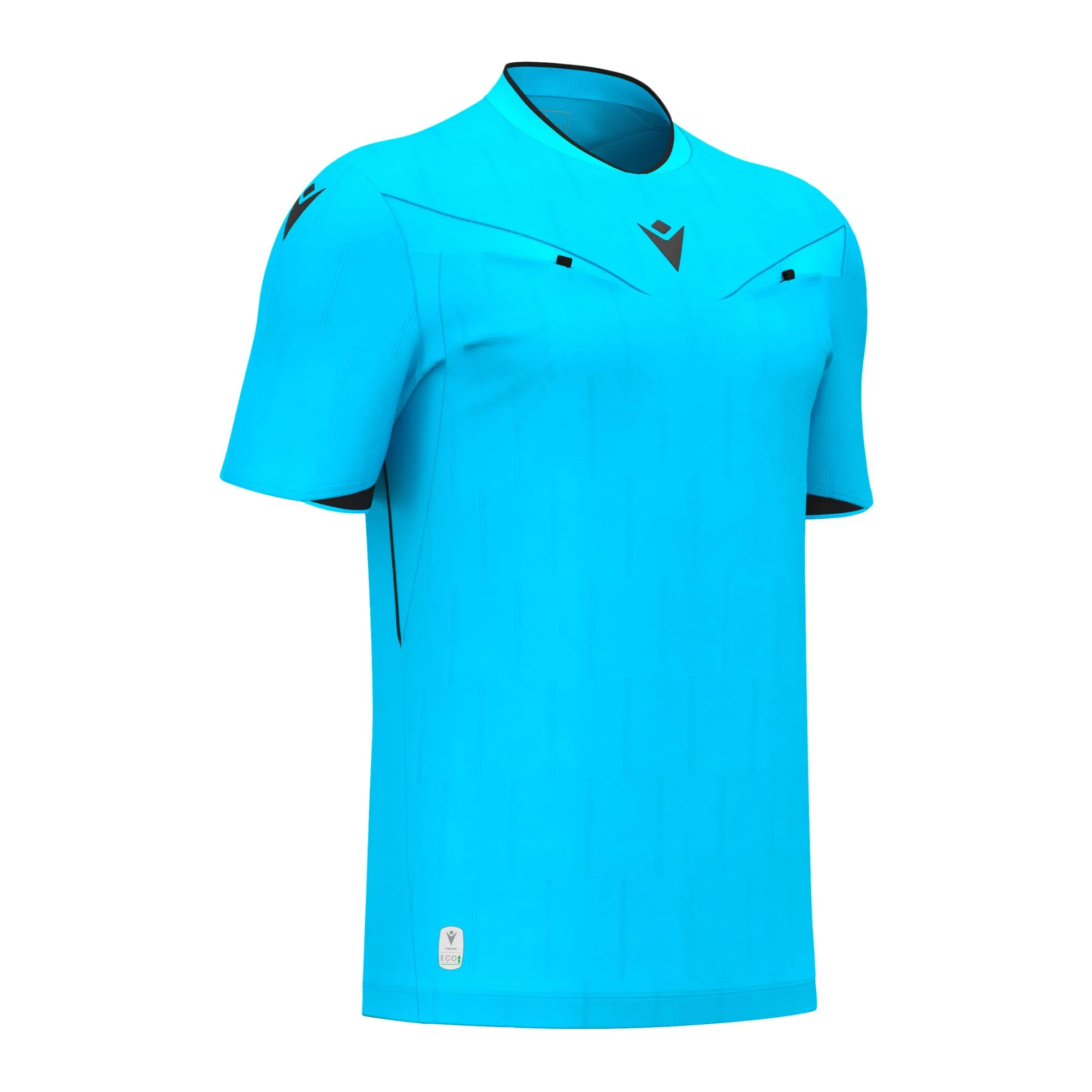 Macron Schiedsrichter Trikot Mendez Eco Kurzarm Unisex Neon Sky Front #farbe_neon-sky