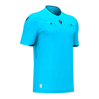 Macron Schiedsrichter Trikot Mendez Eco Kurzarm Unisex Neon Sky Front 