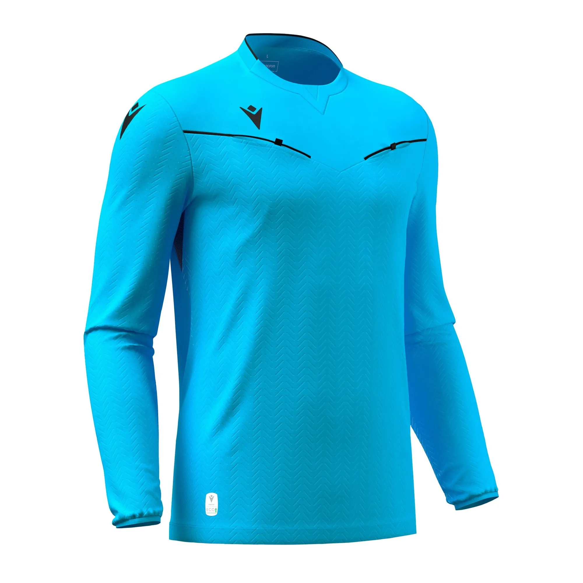 Macron Schiedsrichter Trikot Ponnet Eco Langarm Unisex Neon Sky Front 