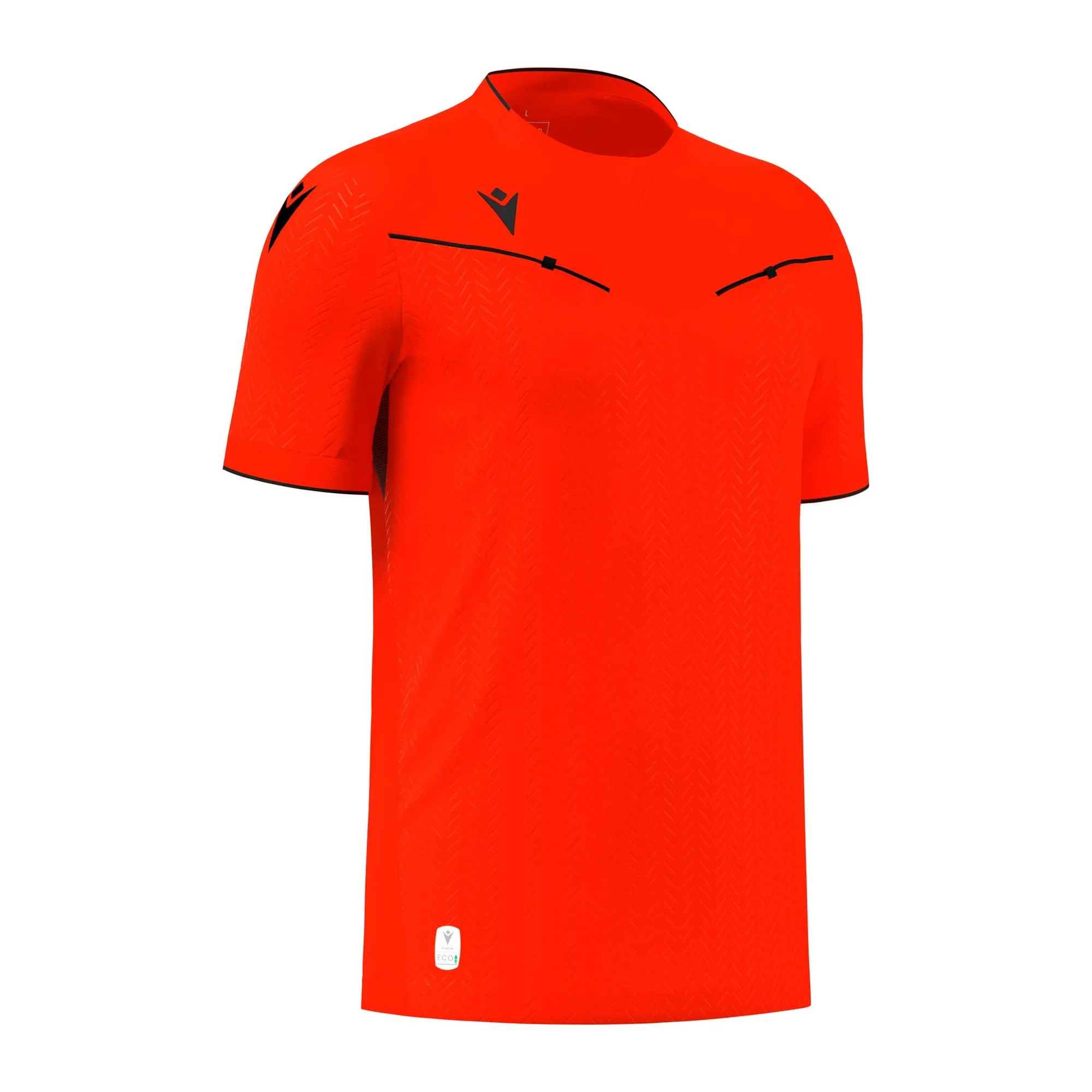Macron Schiedsrichter Trikot Ponnet Eco Kurzarm Unisex Neon Red Front 