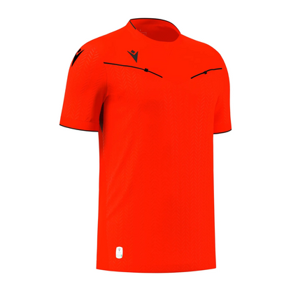 Macron Schiedsrichter Trikot Ponnet Eco Kurzarm Unisex Neon Red Front 