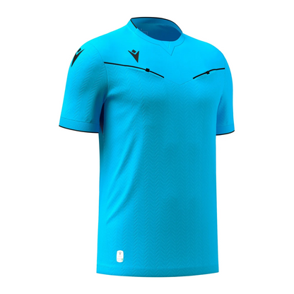 Macron Schiedsrichter Trikot Ponnet Eco Kurzarm Unisex Neon Sky Front 