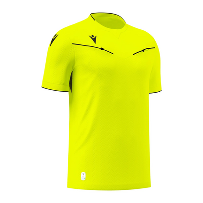 Macron Schiedsrichter Trikot Ponnet Eco Kurzarm Unisex Neon Yellow Front 