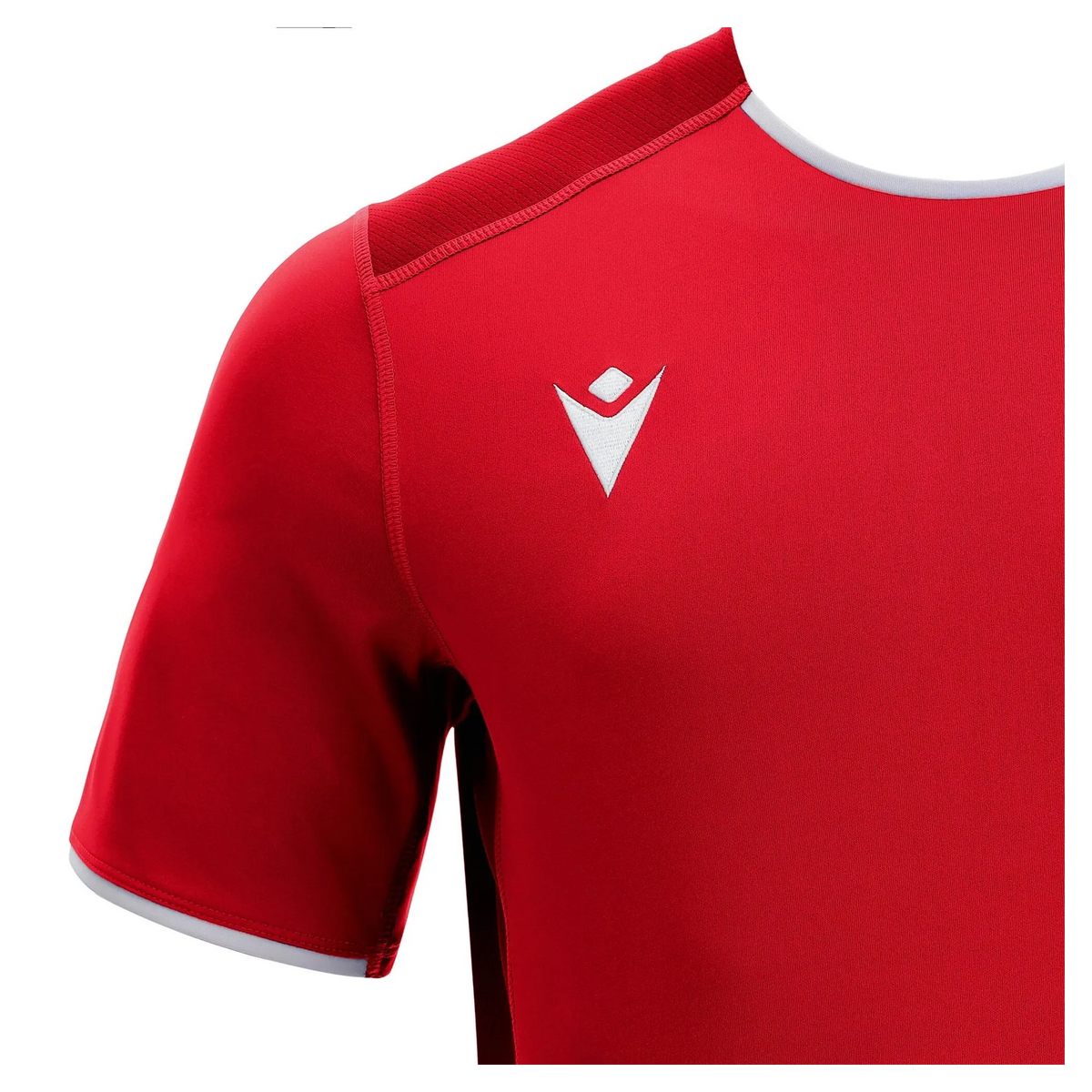 Macron Trikot Rhodium Eco Unisex Red-White Detail 
