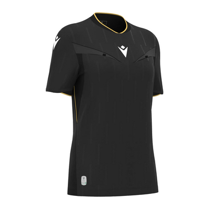 Macron Schiedsrichter Trikot Tess Eco Kurzarm Damen Black Front 