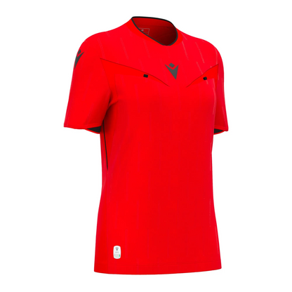 Macron Schiedsrichter Trikot Tess Eco Kurzarm Damen Bright Red Front 