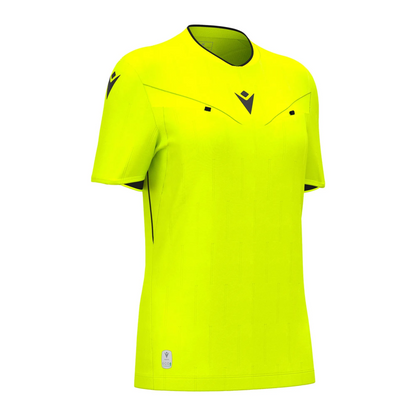 Macron Schiedsrichter Trikot Tess Eco Kurzarm Damen Neon Yellow Front 
