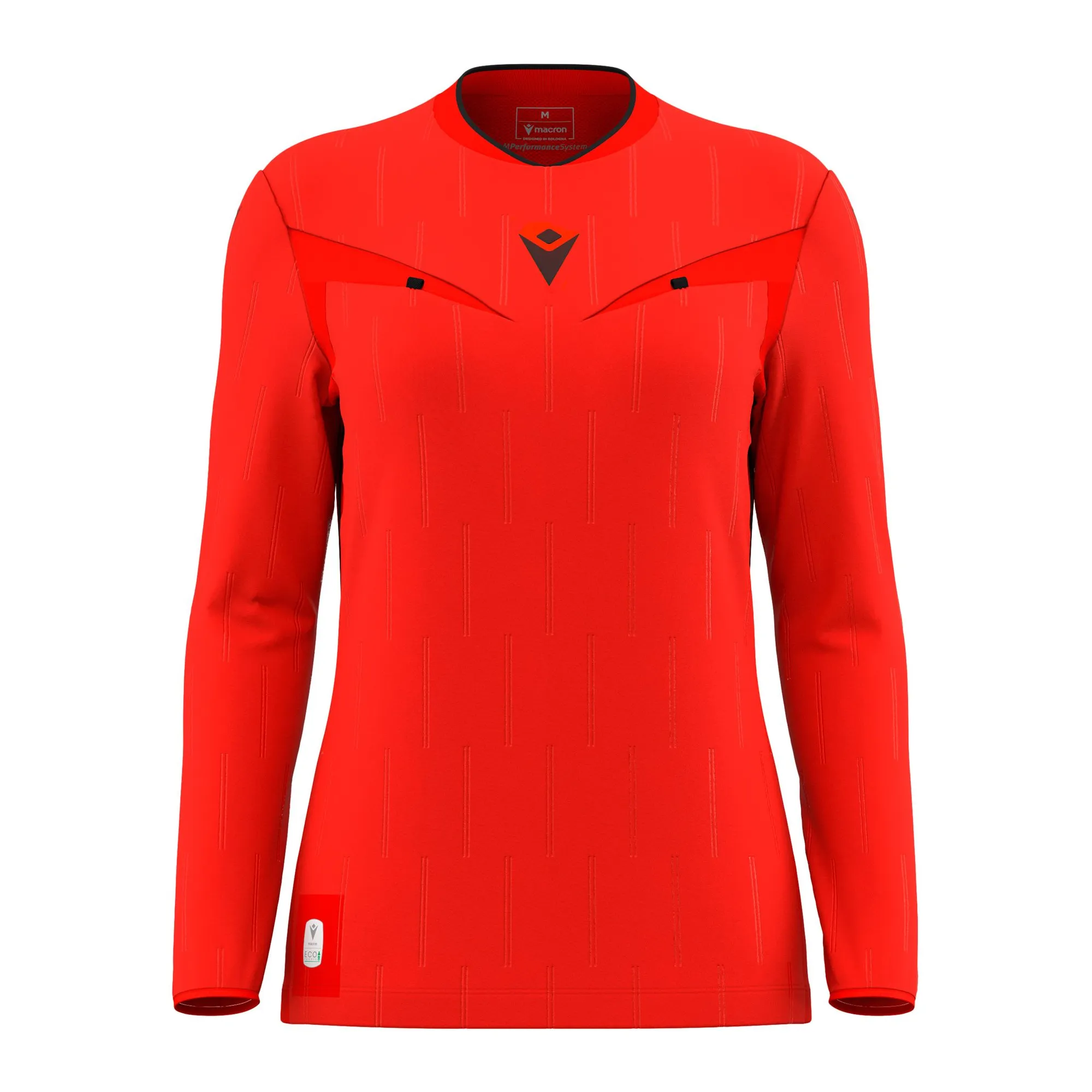 Macron Schiedsrichter Trikot Tess Eco Langarm Damen Bright Red Front 