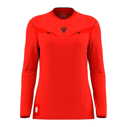 Macron Schiedsrichter Trikot Tess Eco Langarm Damen Bright Red Front 
