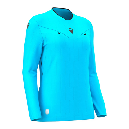 Macron Schiedsrichter Trikot Tess Eco Langarm Damen Neon Sky Front 