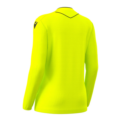 Macron Schiedsrichter Trikot Tess Eco Langarm Damen Neon Yellow Rücken 