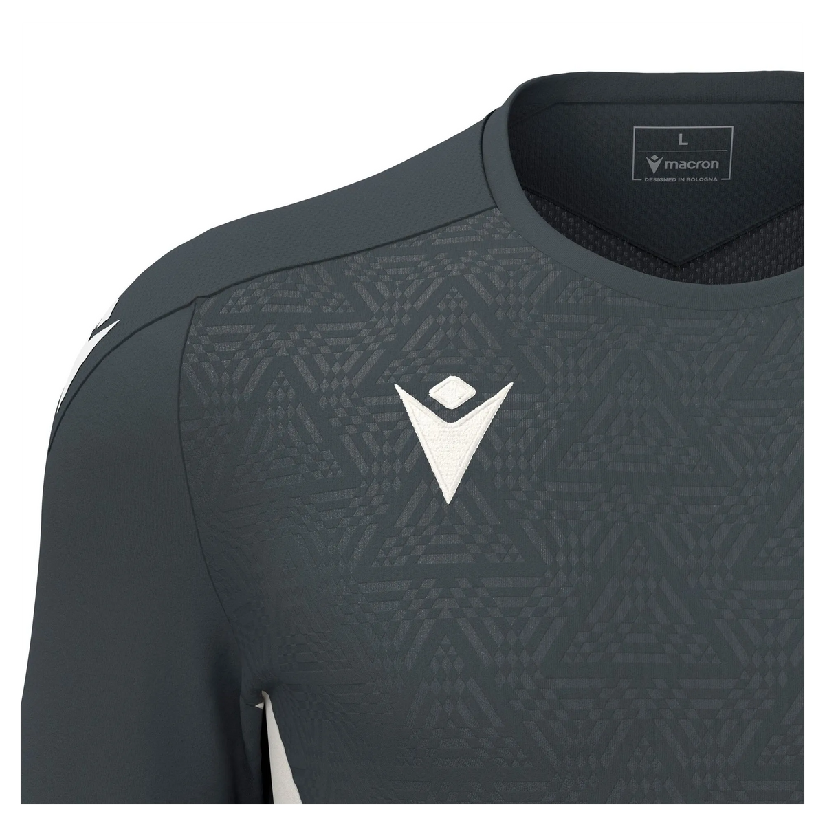 Macron Trikot WISP Unisex Anthracite-Off White Detail 