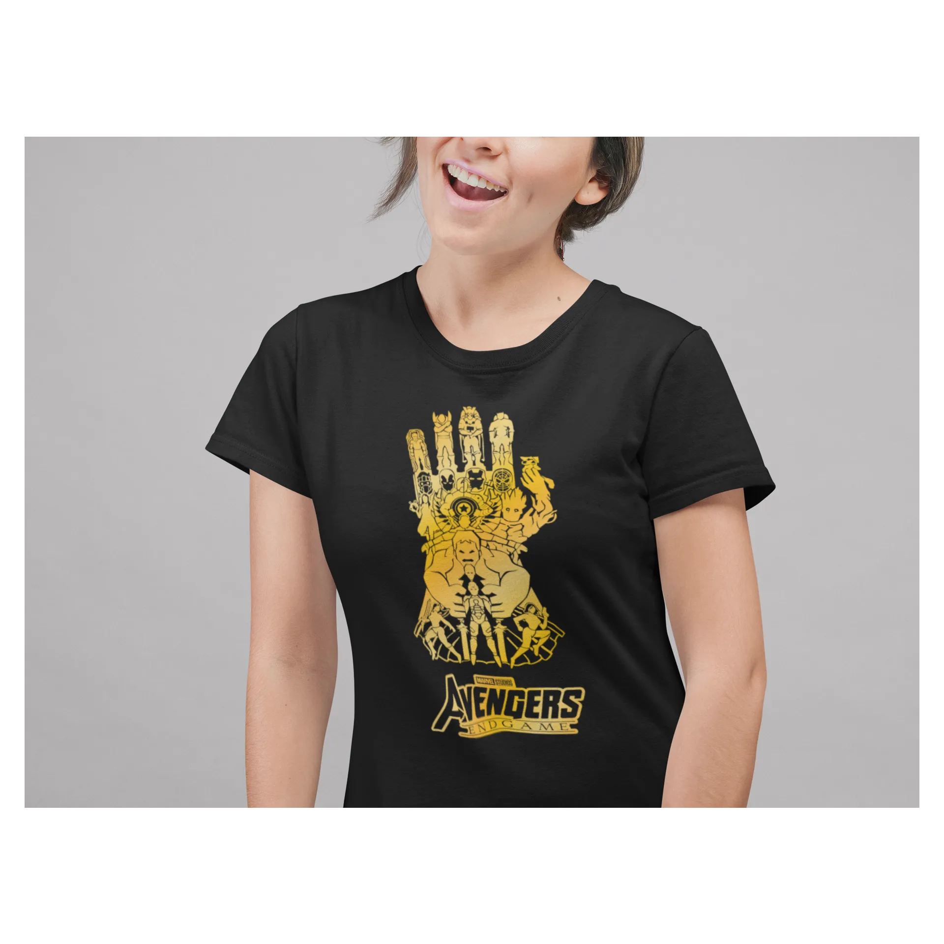 BIGTIME Marvel Avengers Thanos Avengers Endgame T-Shirt Damen schwarz Front #farbe_schwarz
