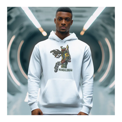 BIGTIME May the 4th Mandalorian - 2 Hoodie Unisex Weiß Front 