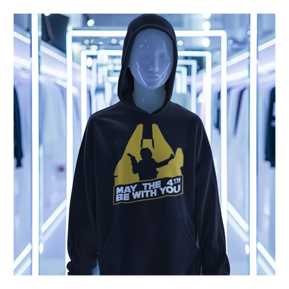 BIGTIME May the 4th May The 4th Be With You Hoodie Kinder Schwarz Front 