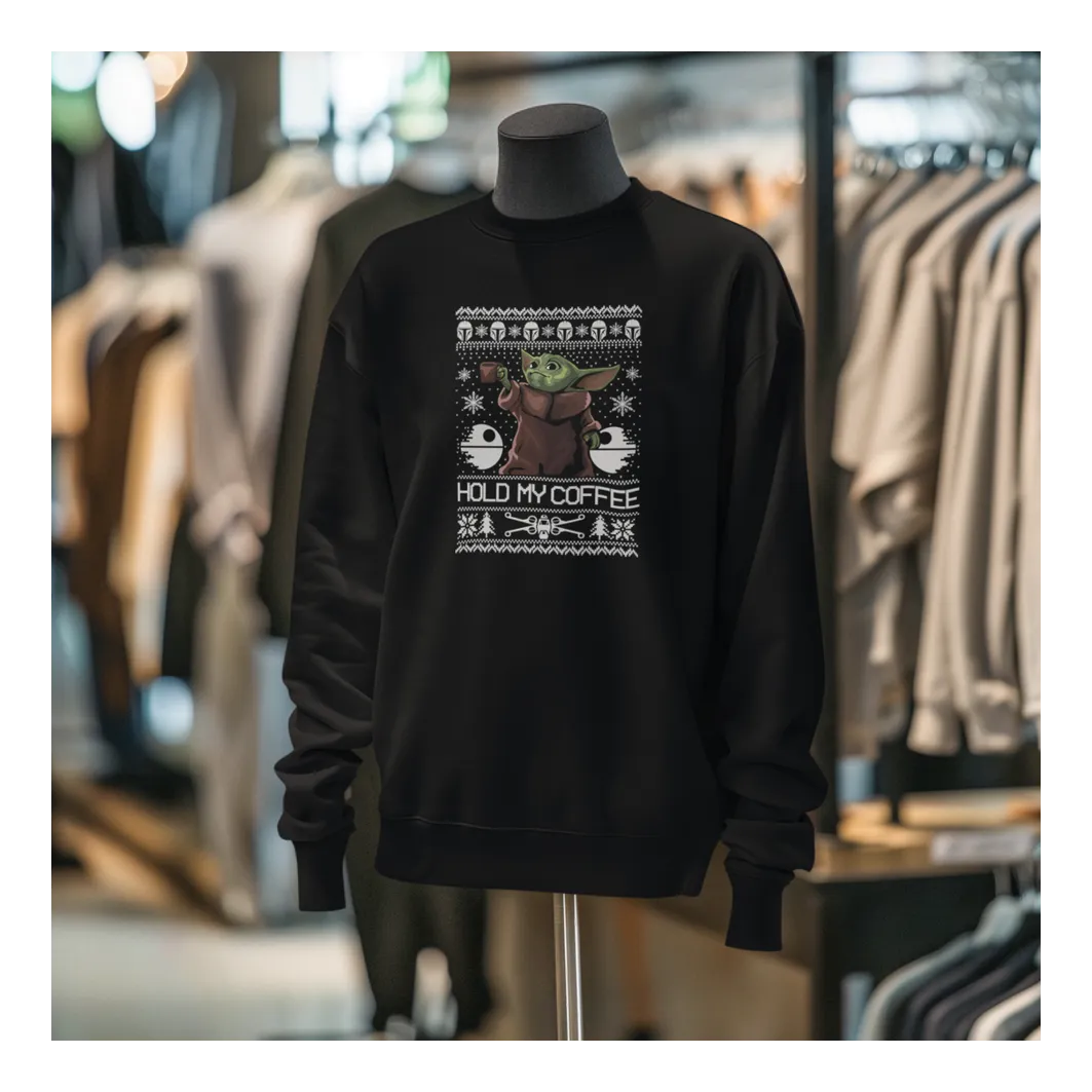 BIGTIME May the 4th Star Wars Baby Yoda Sweatshirt Unisex Schwarz Front #farbe_schwarz