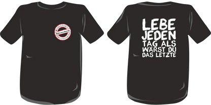 BIGTIME Motorenschmiede "LEBE JEDEN TAG ..." Damen - T-Shirt Rücken