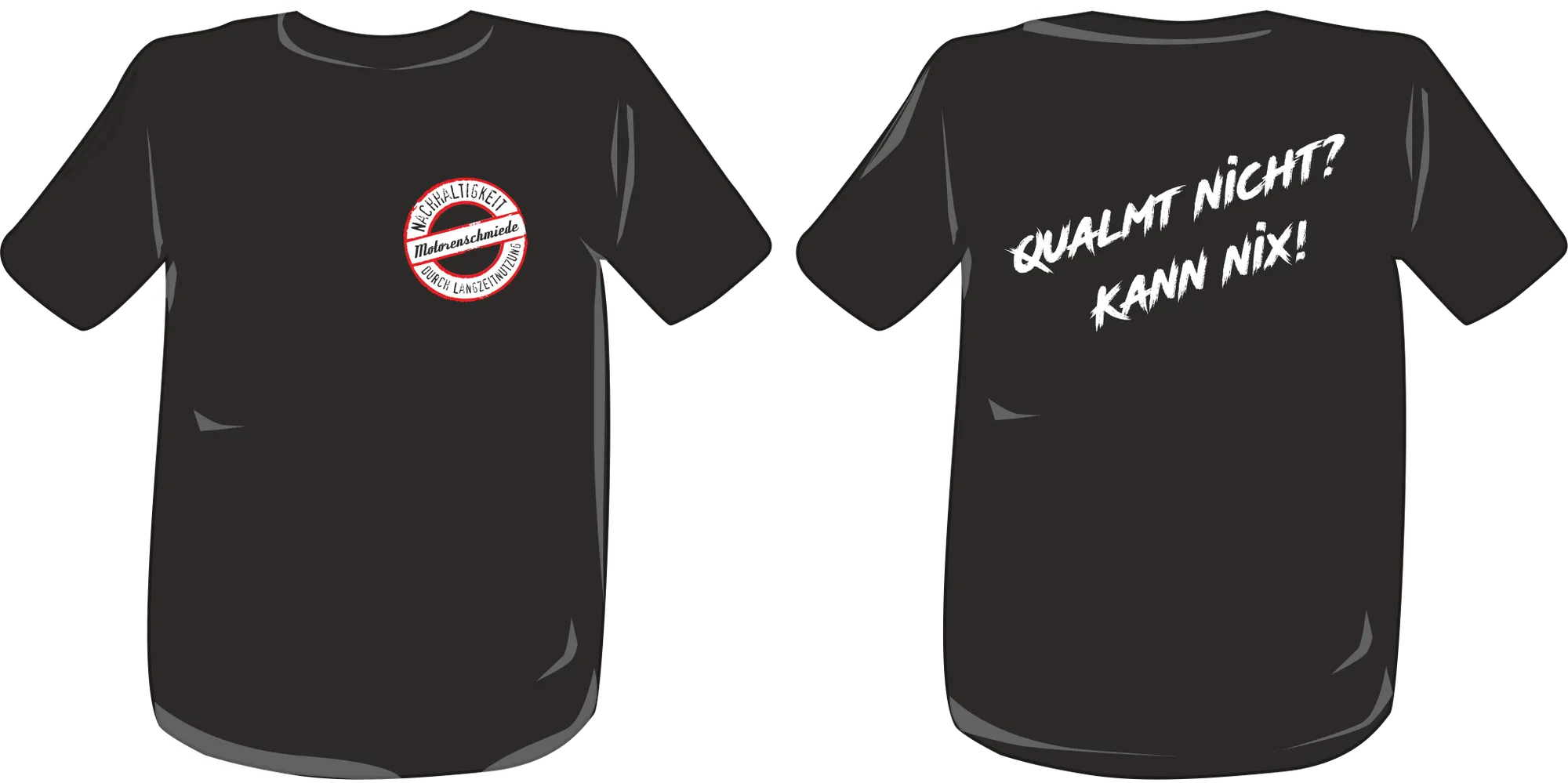BIGTIME Motorenschmiede "QUALMT NIX KANN NIX 2" T-Shirt schwarz Rücken