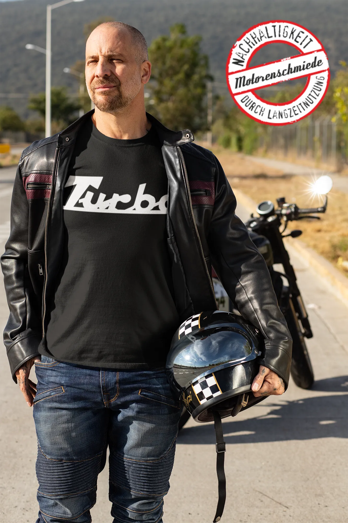 BIGTIME Motorenschmiede "TURBO" T-Shirt schwarz Front