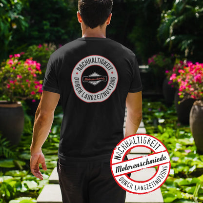 BIGTIME Motorenschmiede "NACHHALTIGKEIT" T-Shirt schwarz Rücken