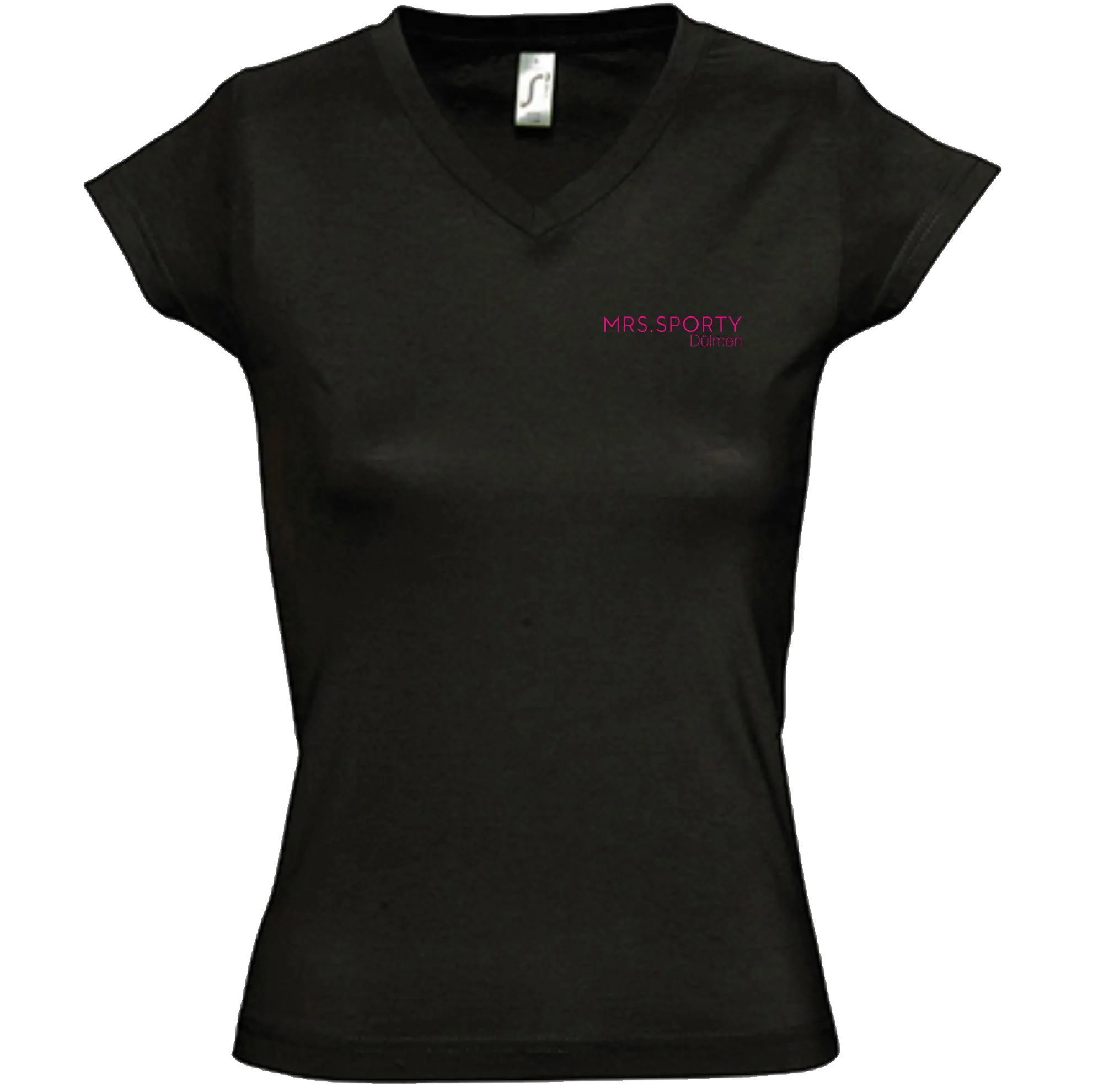 BIGTIME Mrs Sporty | T-Shirt mit V-Ausschnitt schwarz Damen