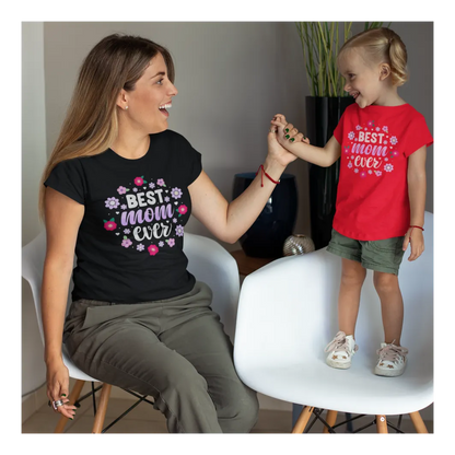 BIGTIME Muttertag Best Mom Ever T-Shirt Kinder Rot Front 