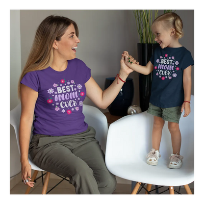 BIGTIME Muttertag Best Mom Ever T-Shirt Unisex Lila Front 