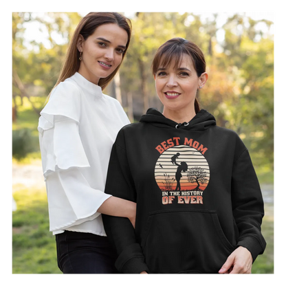 BIGTIME Muttertag Best Mom - History Hoodie Unisex Schwarz Front 