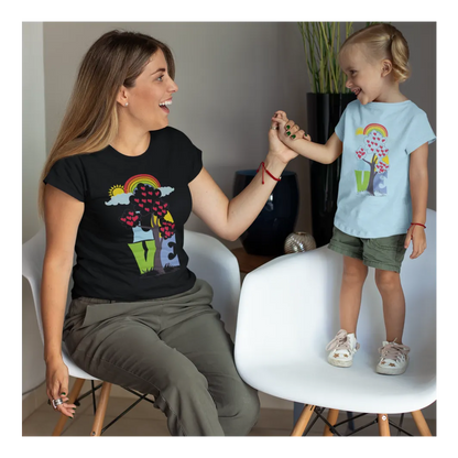 BIGTIME Muttertag Growing Love T-Shirt Kinder Schwarz Front 