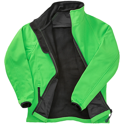 Result Recycled Printable Softshell Jacket Damen Vivid Green / Black Front 