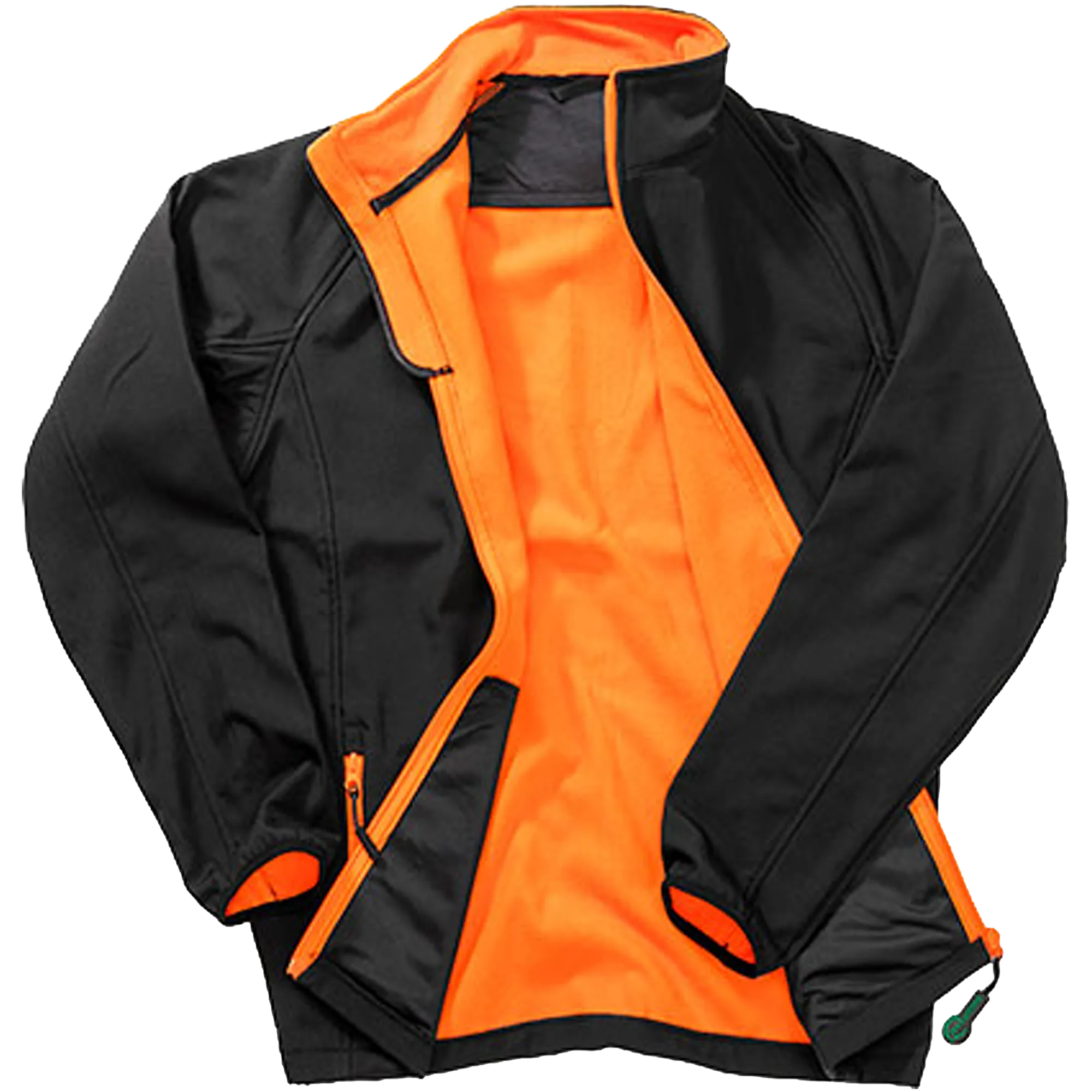 Result Recycled Printable Softshell Jacket Herren Black / Orange Front #farbe_black-orange