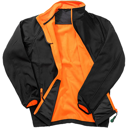 Result Recycled Printable Softshell Jacket Herren Black / Orange Front 