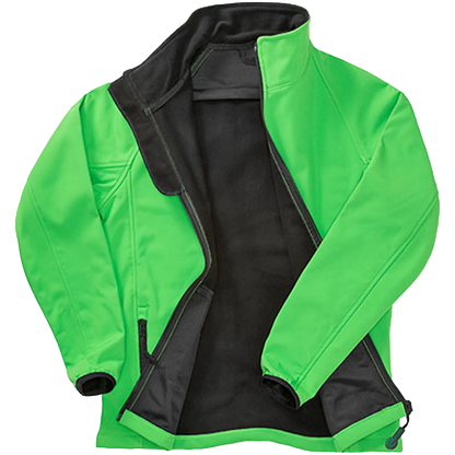 Result Recycled Printable Softshell Jacket Herren Vivid Green / Black Front 
