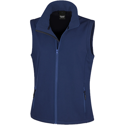 Result Recycled Softshell Weste Damen navy-navy Front 